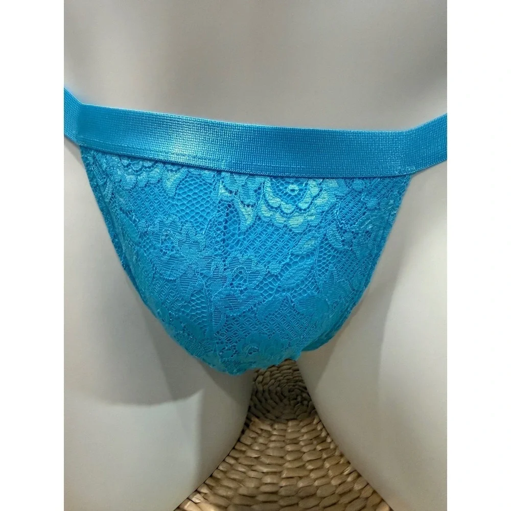 Cosabella Italian Lace Men's Thong Constance Blue Size‎ L